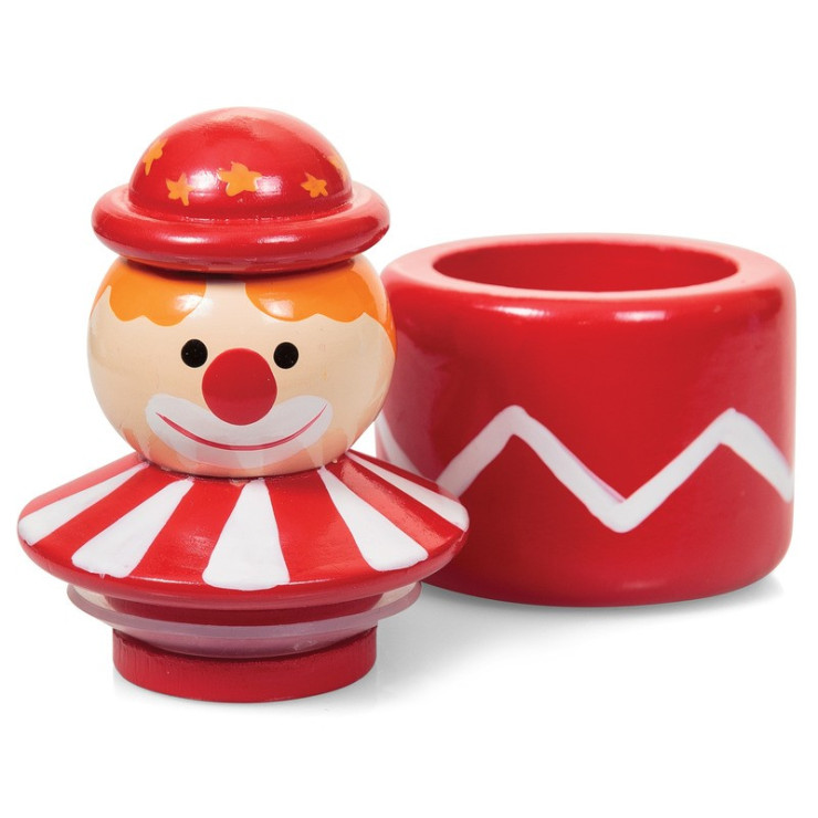 WOODEN CLOWN TRINKET BOX