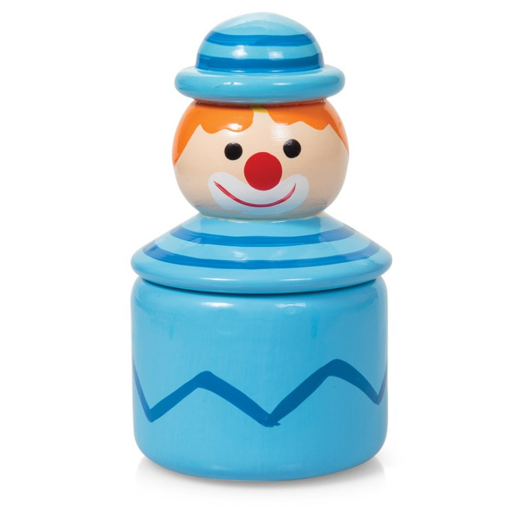 WOODEN CLOWN TRINKET BOX