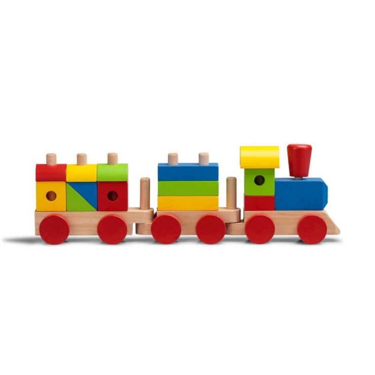 Drewniany Pociąg z klockami i dzwiekiem