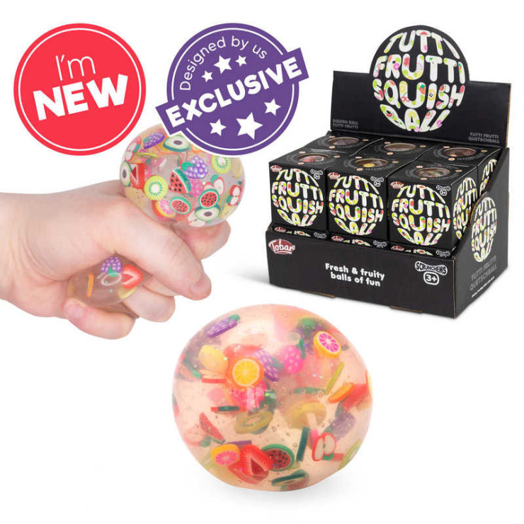 SCRUNCHEMS TUTTI FRUTTI SQUISH BALL - OWOCOWA...