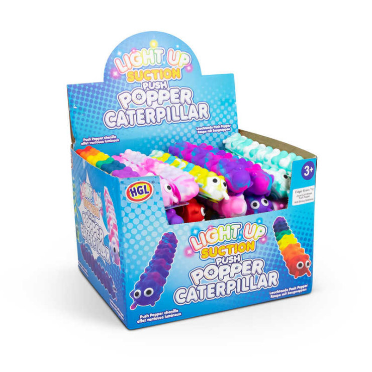 3D Push Pop Suction Caterpillar with Light