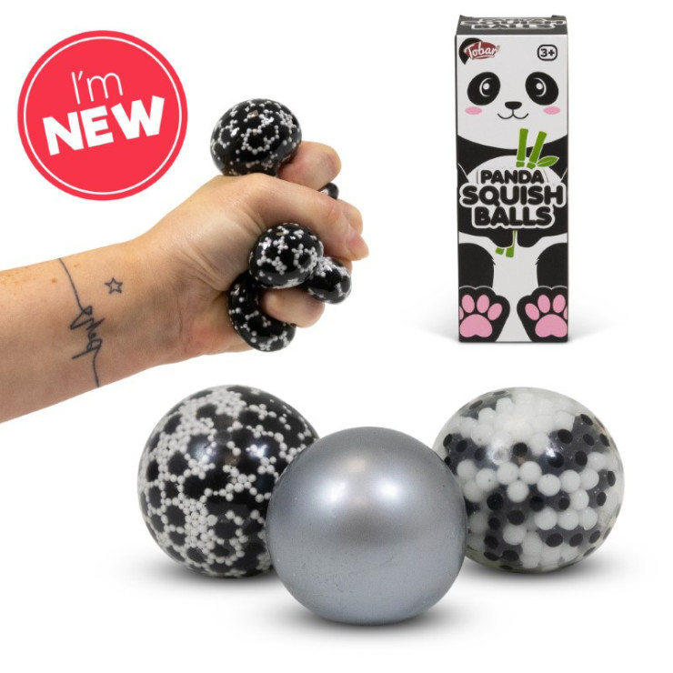 PANDA 3PK DIDDY SQUISH BALLS