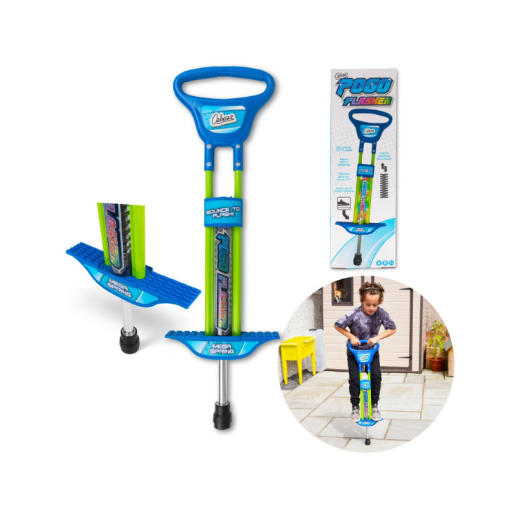ŚWIECĄCY POGO STICK NIEBIESKI 89 CM