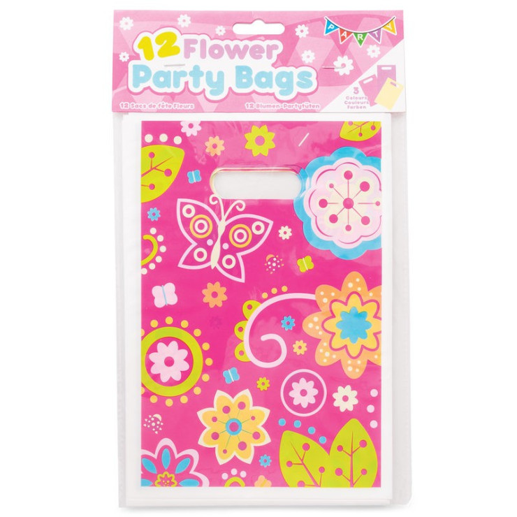 FLOWER PARTY BAGS - PACK OF 12